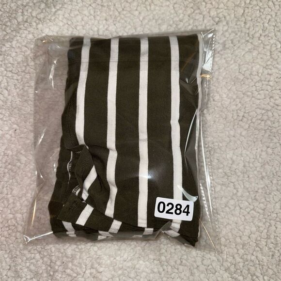 Banana Republic Olive Green Striped Elastic Waist Stretch Dress Medium EUC - Picture 9 of 9